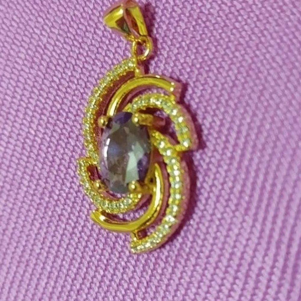 New amethyst cz 18kt gold filled pendant - Picture 7 of 9